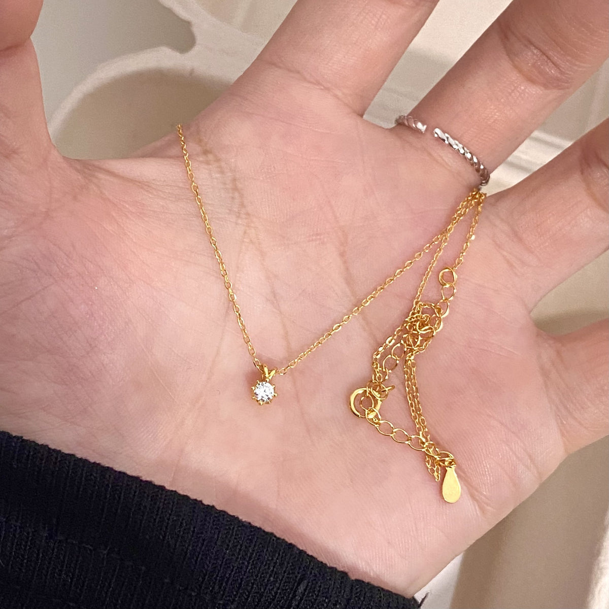 COLLIER AGT GOLD GOLD SOLITAIRE