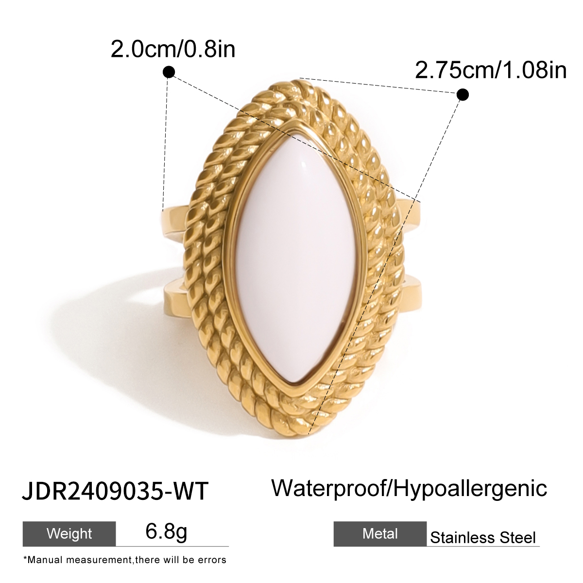 Bague en acier – BG2409035-WT