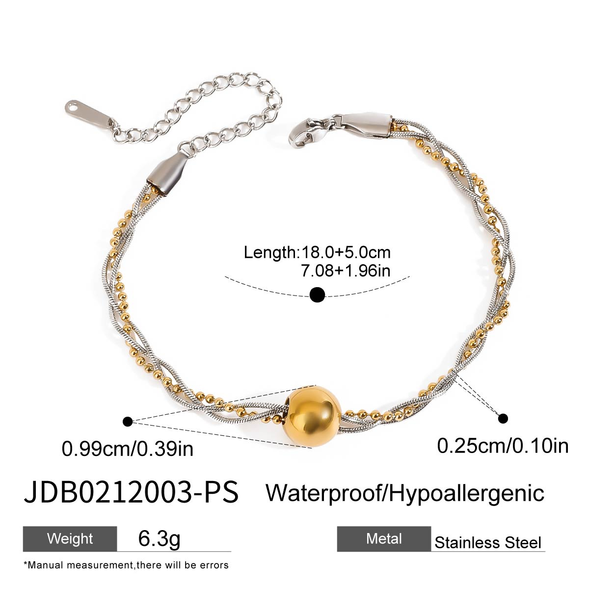 Bracelet en acier – BR0212003-PS