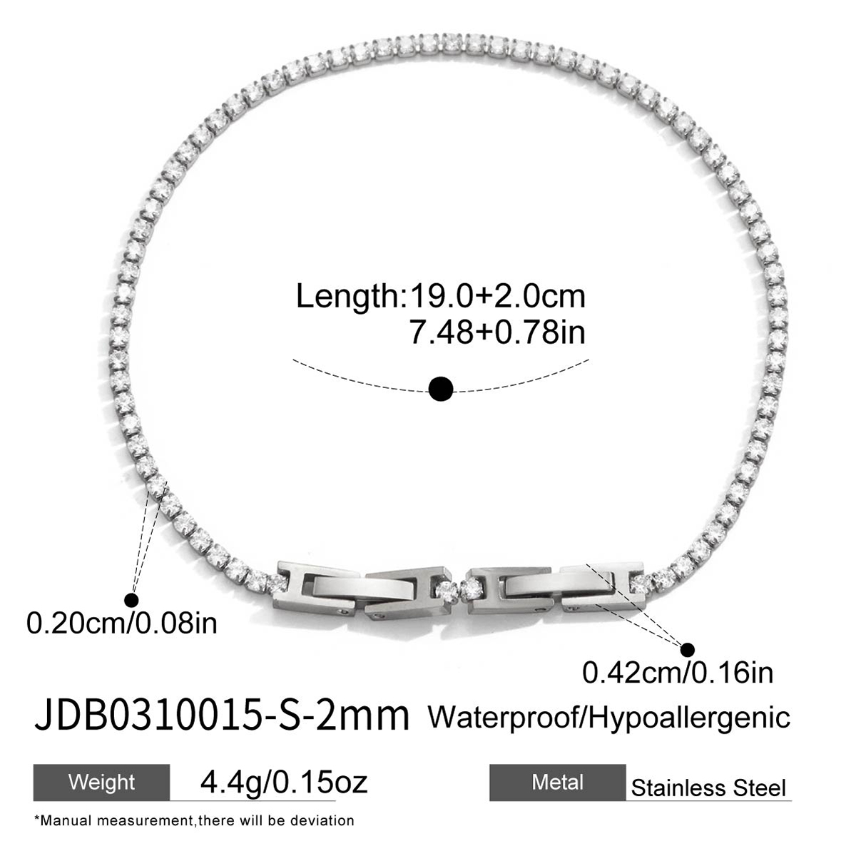 Bracelet en acier – BR0310015-S-2MM