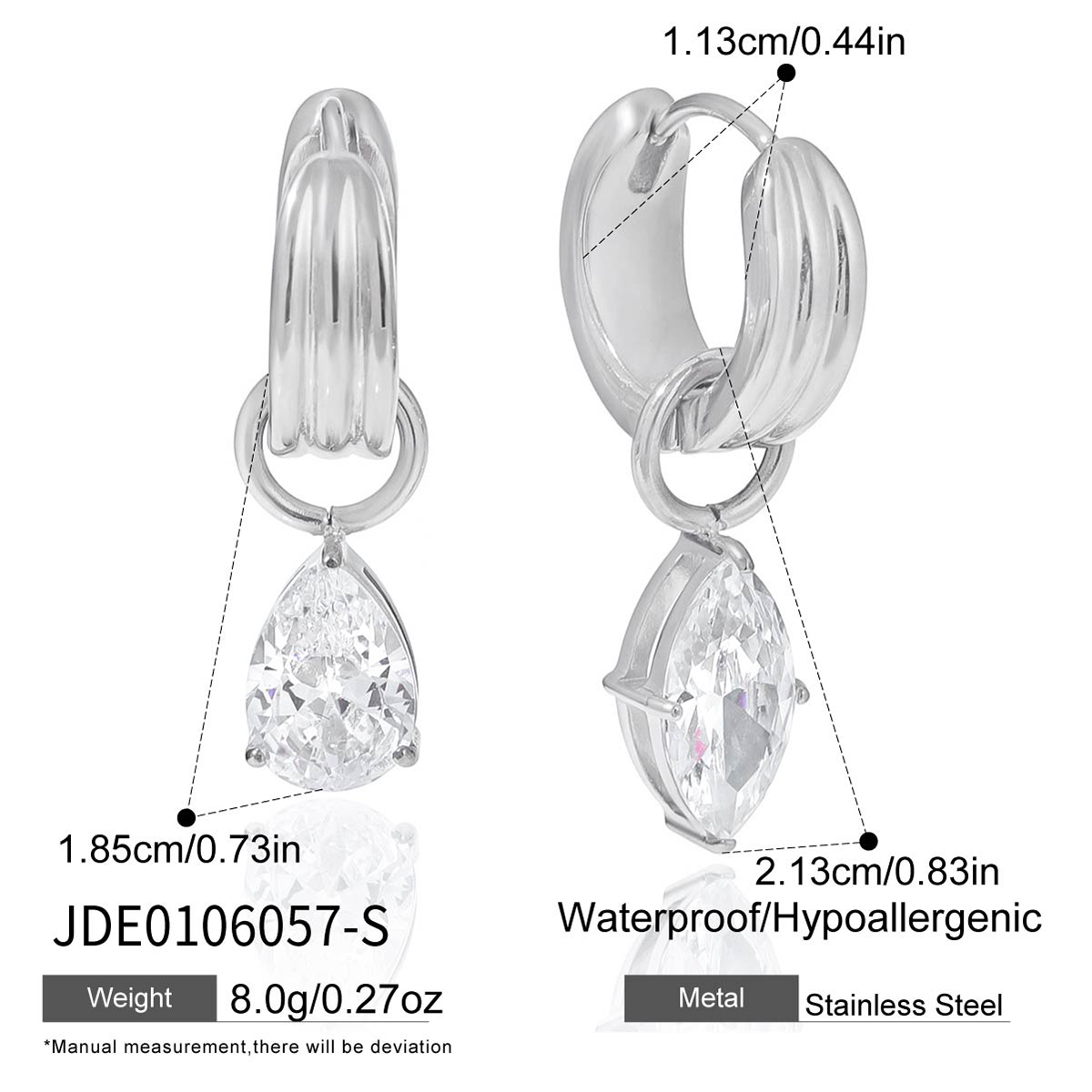 Boucles d’oreilles en acier – E0106057-S