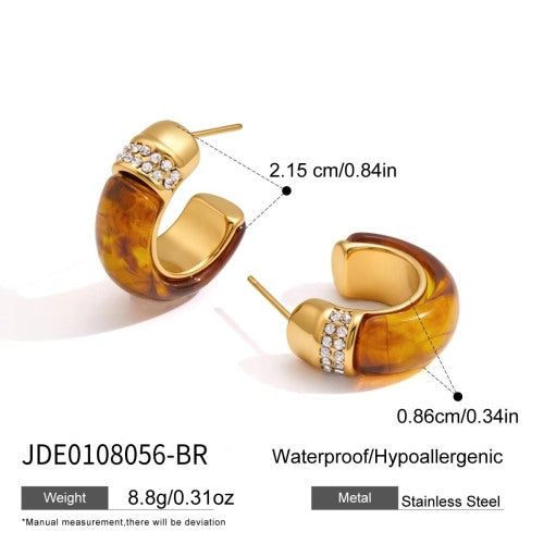 BOUCLES D’OREILLES ACIER REF E0108056-BR