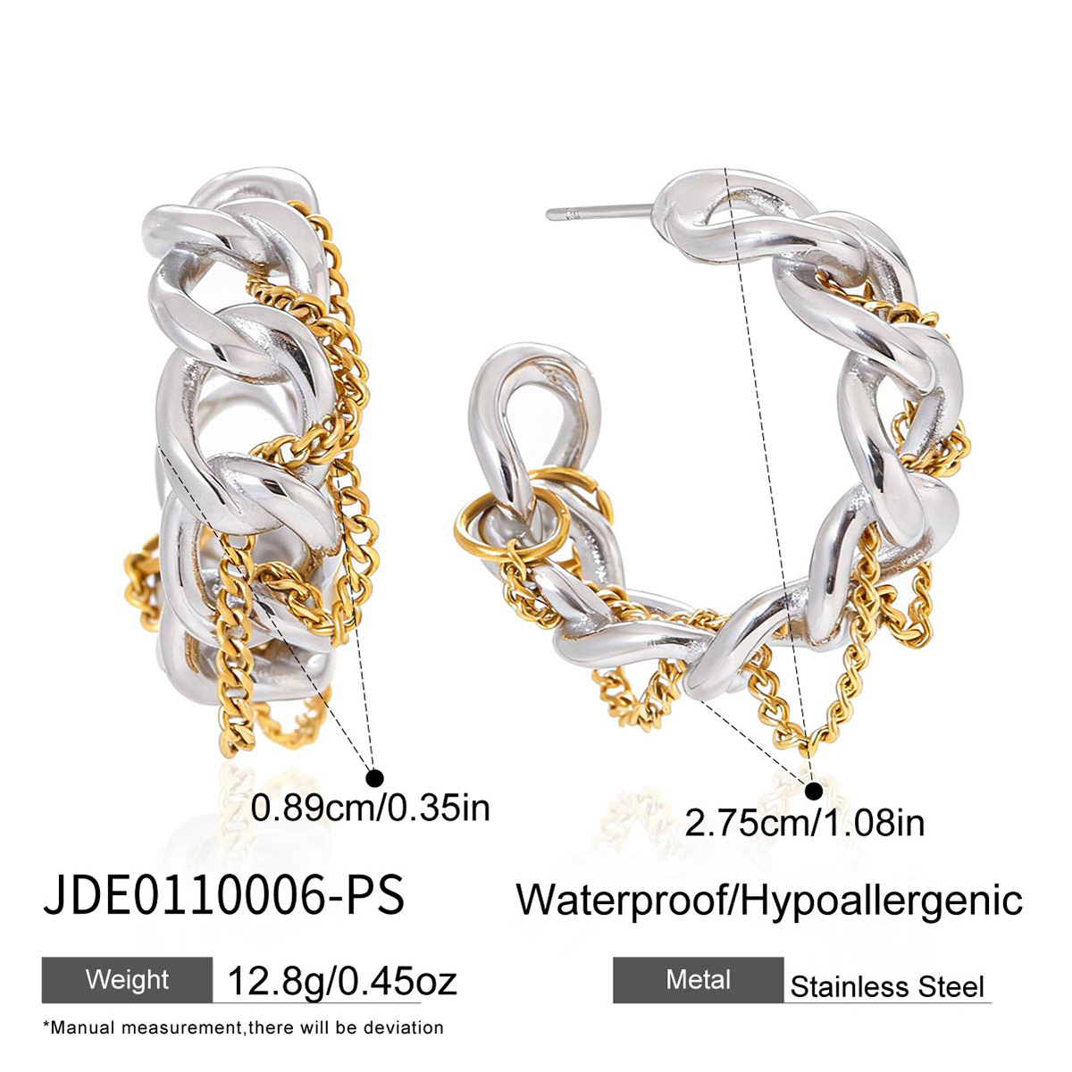 Boucles d’oreilles en acier – E0110006-PS
