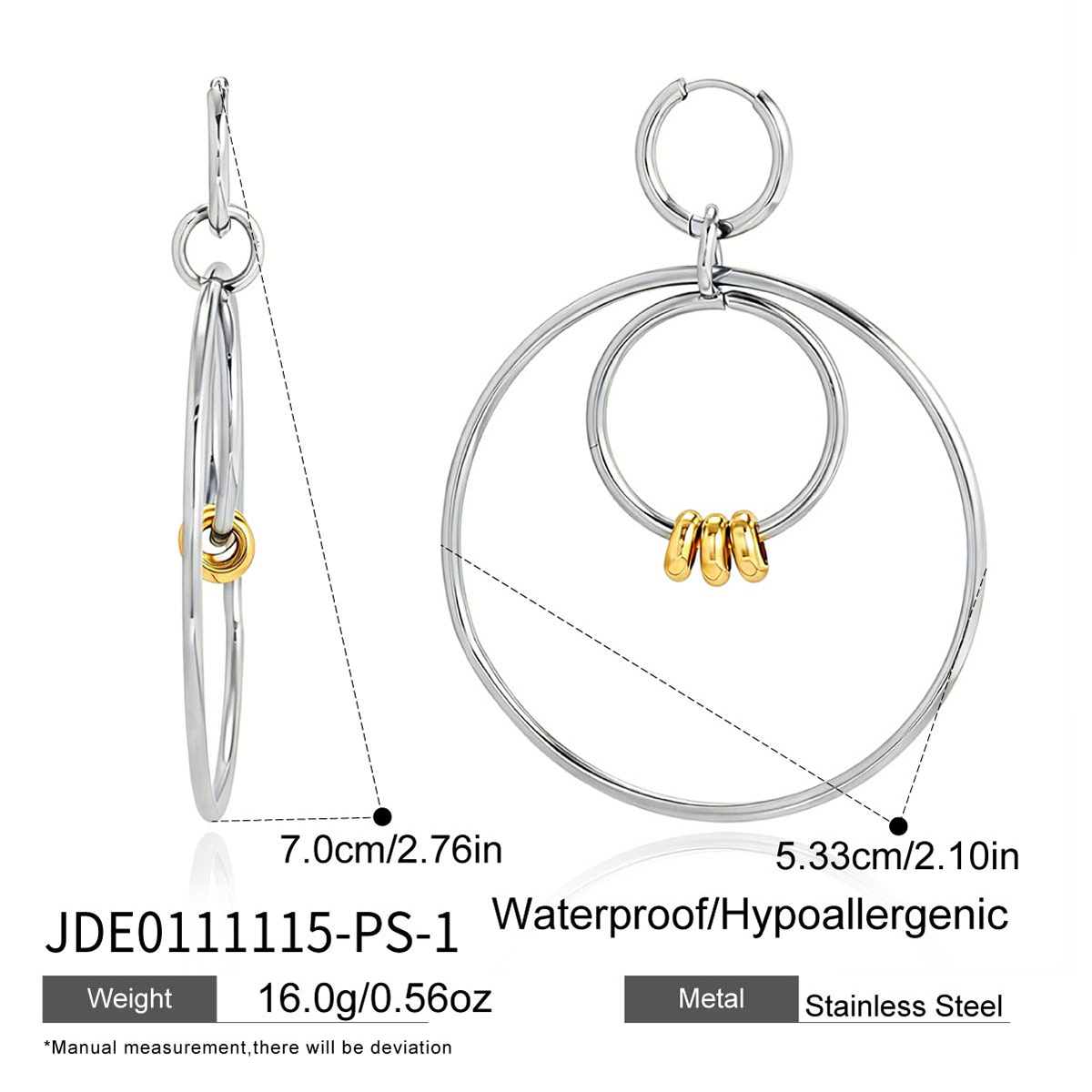 Boucles d’oreilles en acier – E0111115-PS-1