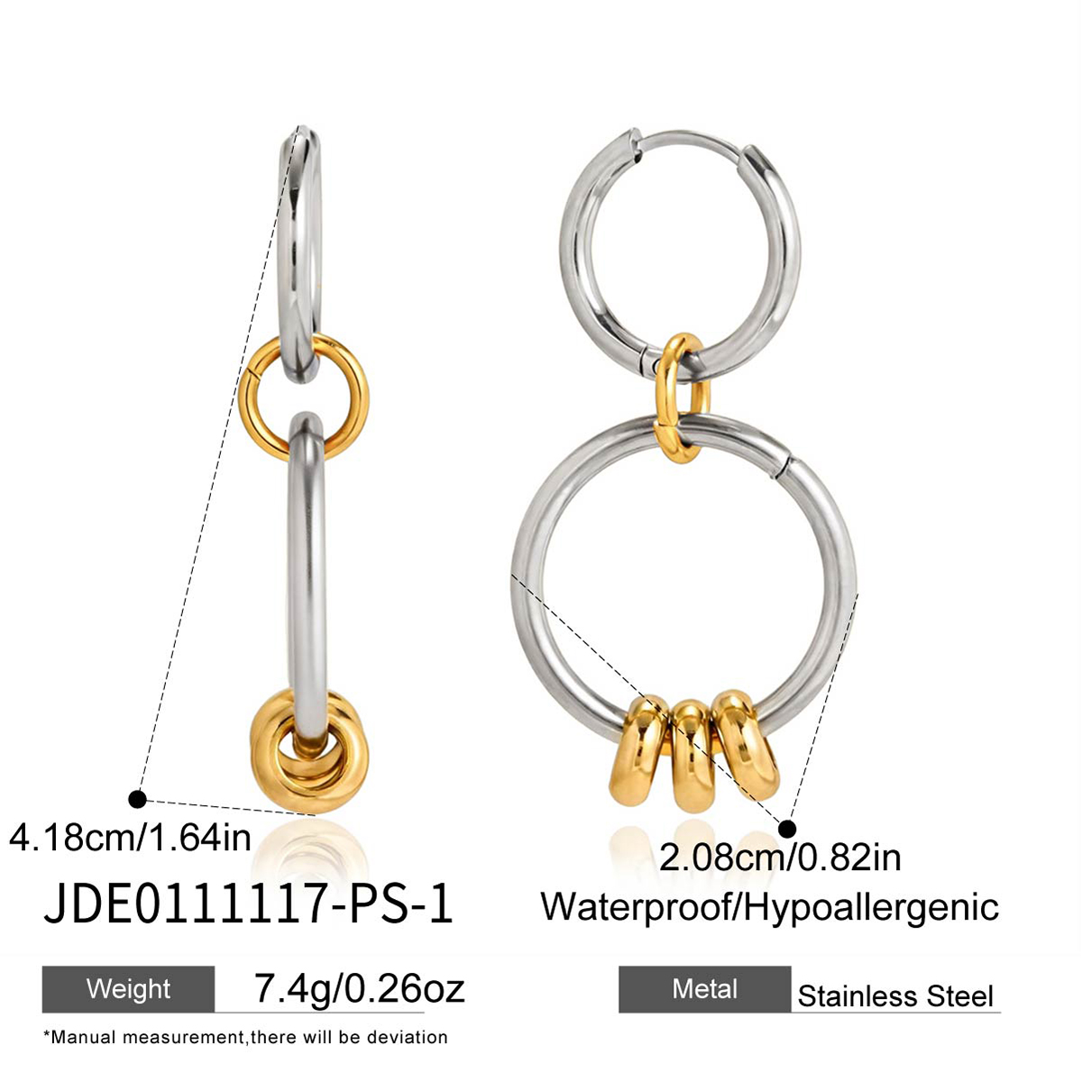 Boucles d’oreilles en acier – E0111117-PS-1