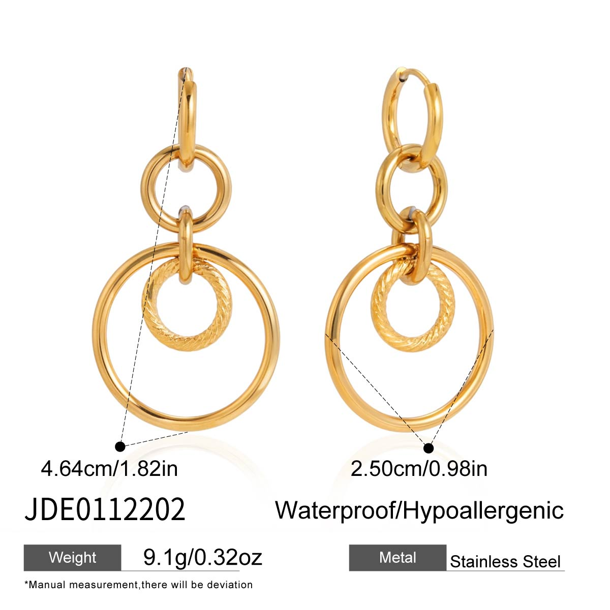 Boucles d’oreilles en acier – E0112202