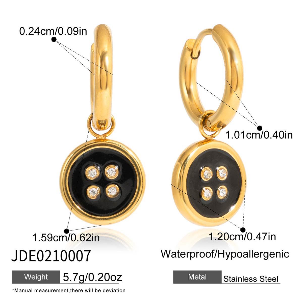 Boucles d’oreilles en acier – E0210007