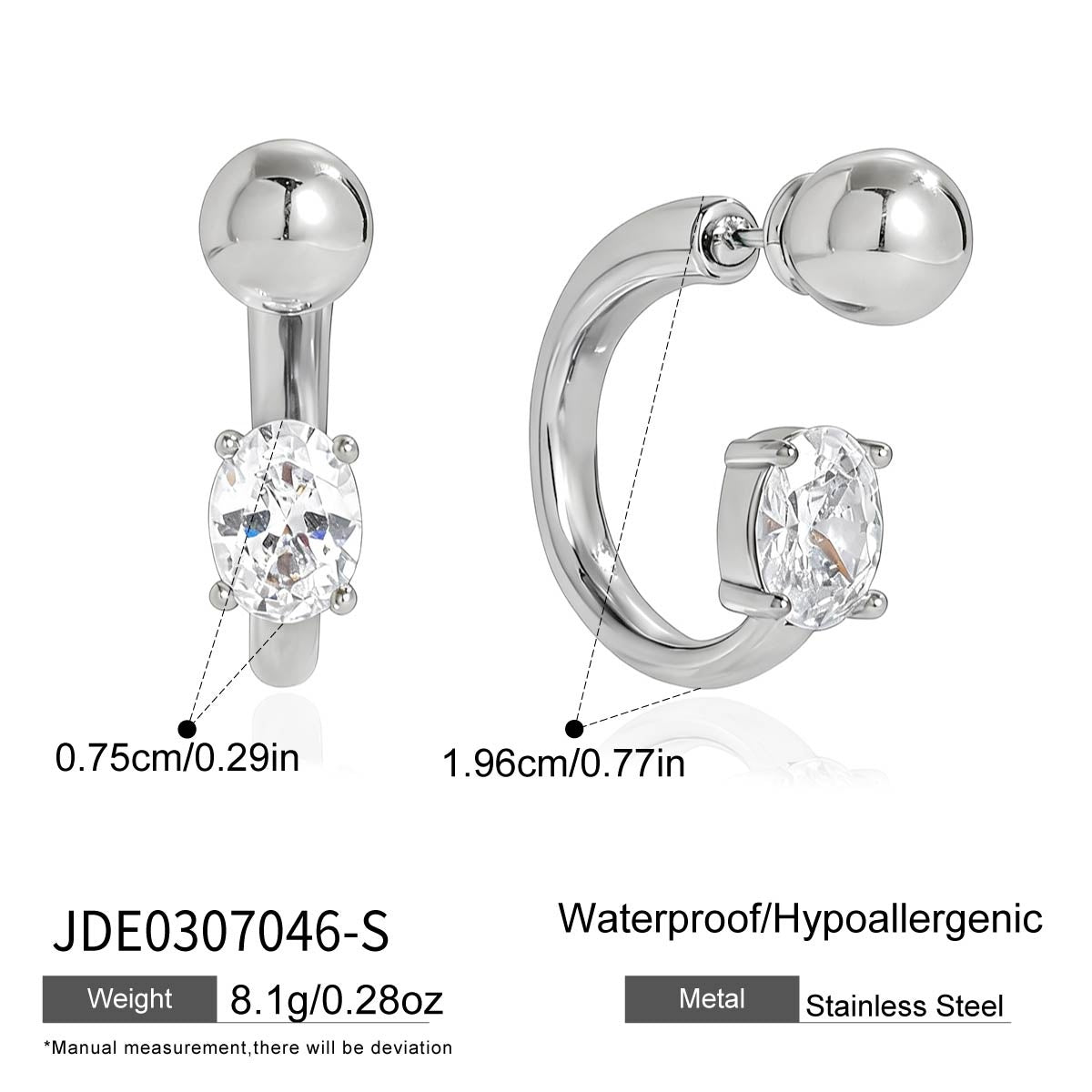 Boucles d’oreilles en acier – E0307046-S