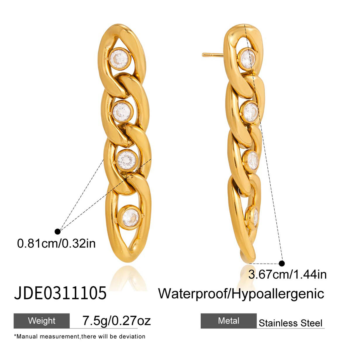 Boucles d’oreilles en acier – E0311105
