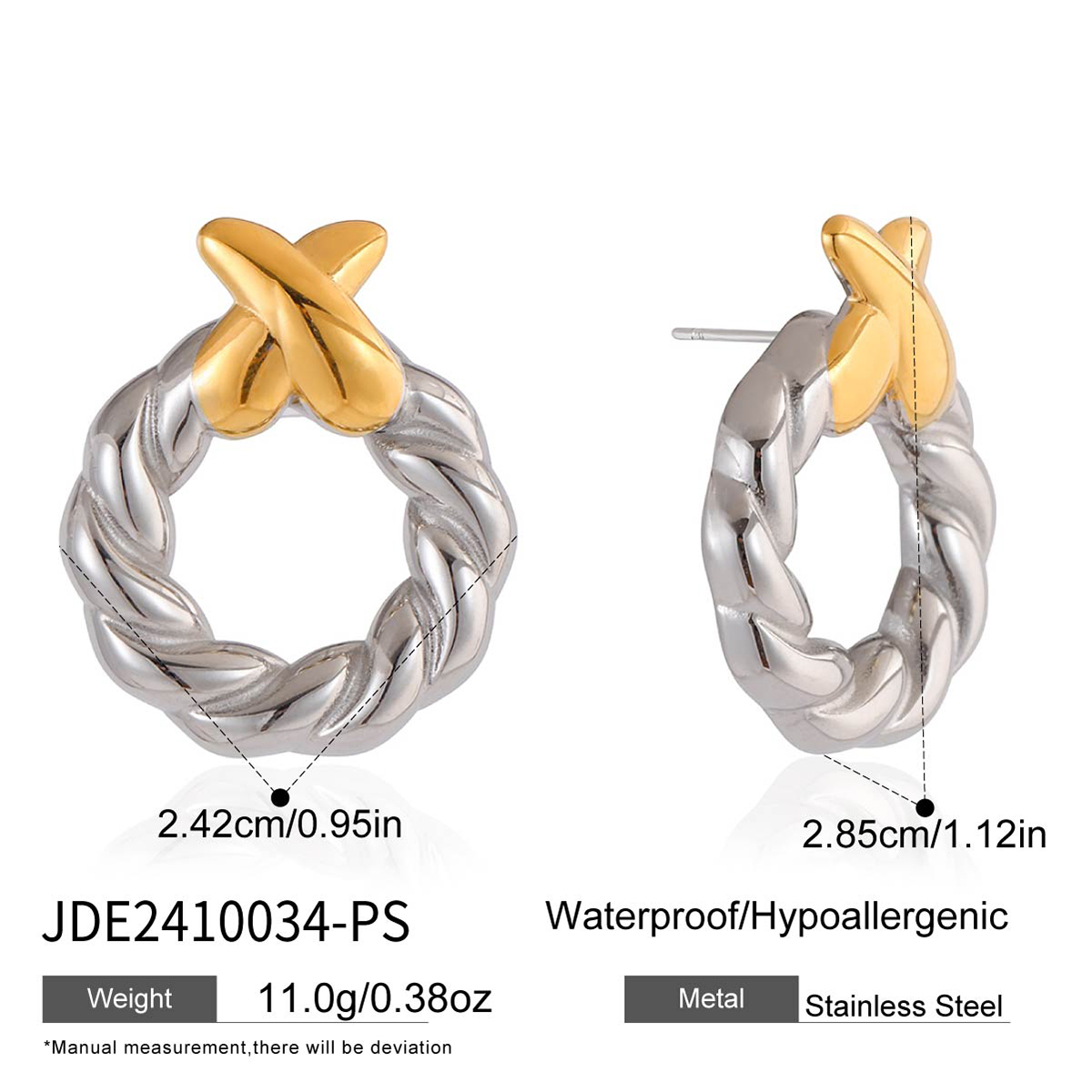 Boucles d’oreilles en acier – E2410034-PS