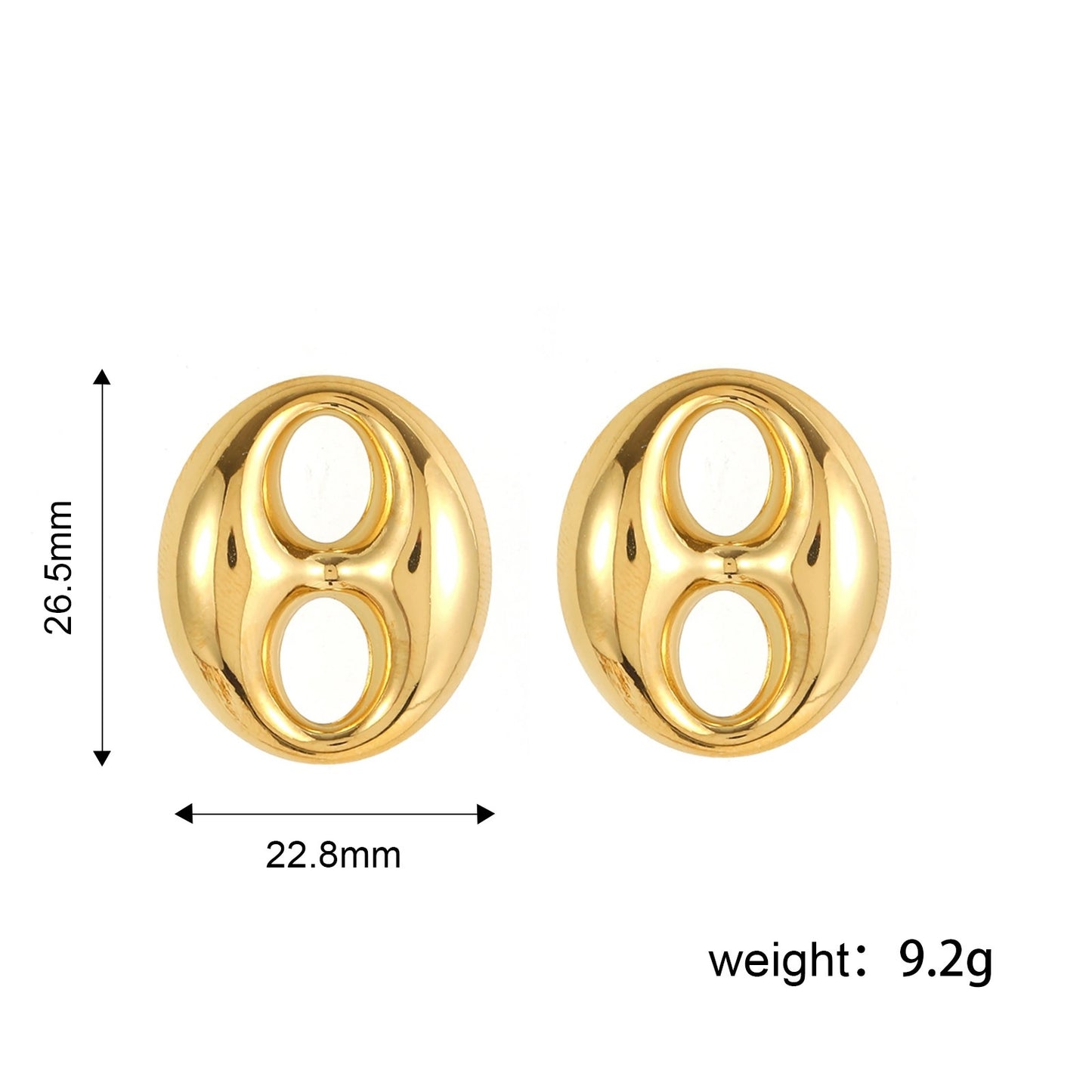 BOUCLES D’OREILLES ACIER GOLD GRAIN CAFE - E24425