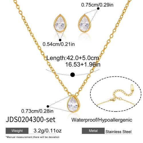 Set Collier et Boucles d'oreilles en acier – SET0204300
