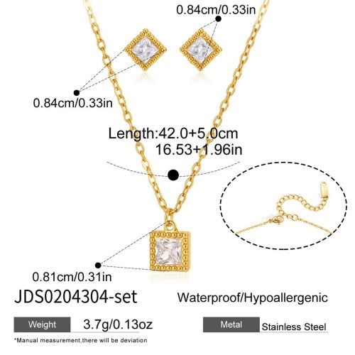 Set Collier et Boucles d'oreilles en acier – SET0204304