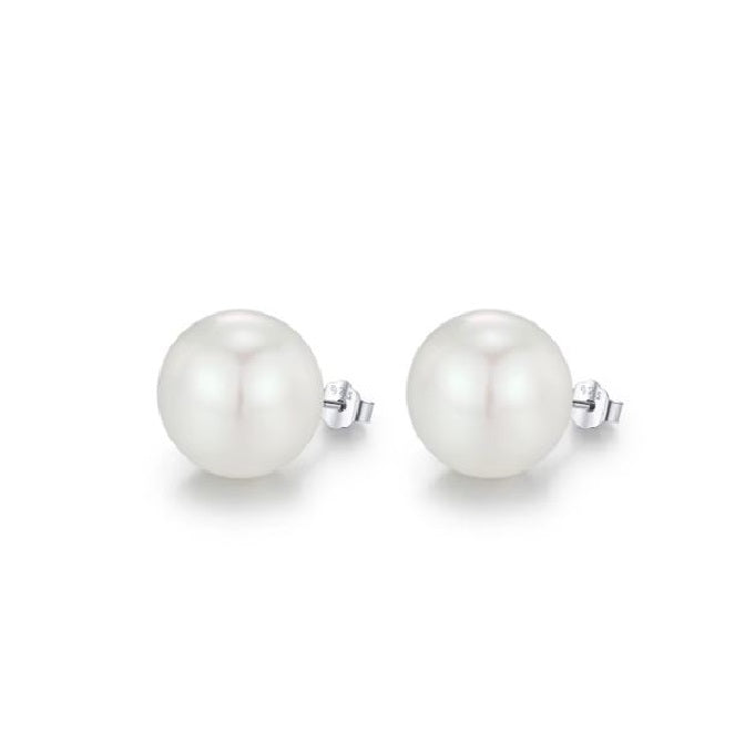 Boucles Perles synthétiques Argent rhodié - Blanches & Grises - 5 à 14mm