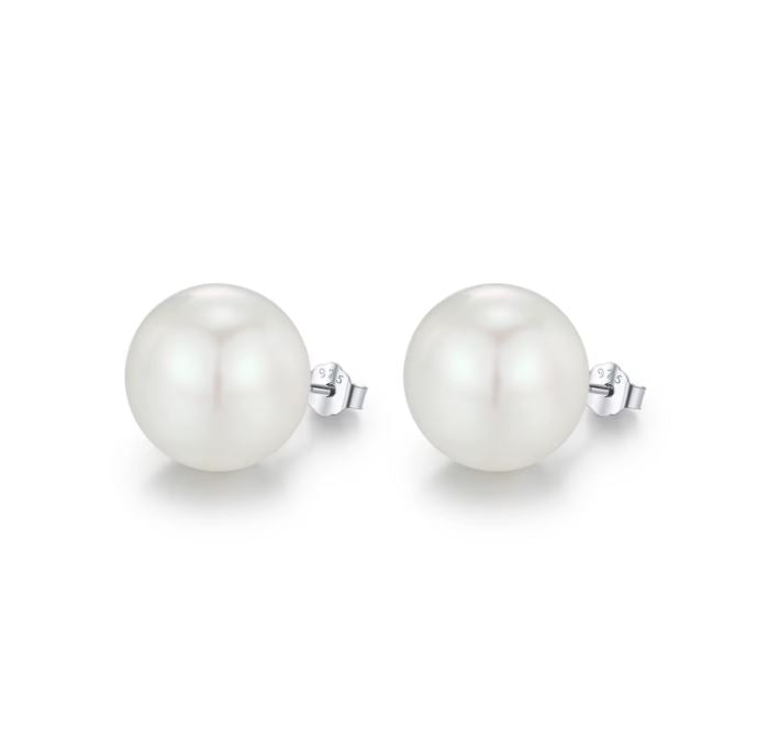 Boucles Perles synthétiques Argent rhodié - Blanches & Grises - 5 à 14mm