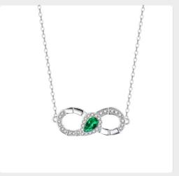 Collier argent rh,  oz