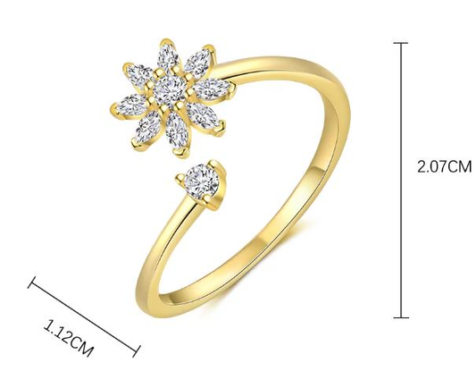 Bague argent rh,  oz