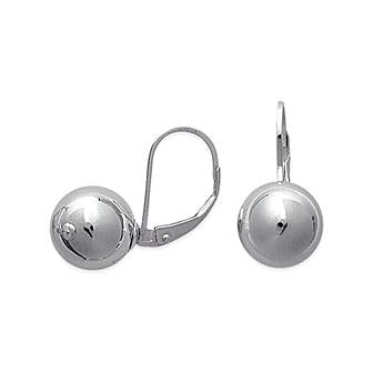 Boucles d'oreilles Dormeuses Boules argent rhodié - 8 à 12mm