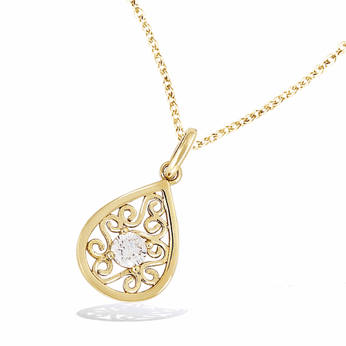 Pendentif en plaqué or – 62ED0880CZ