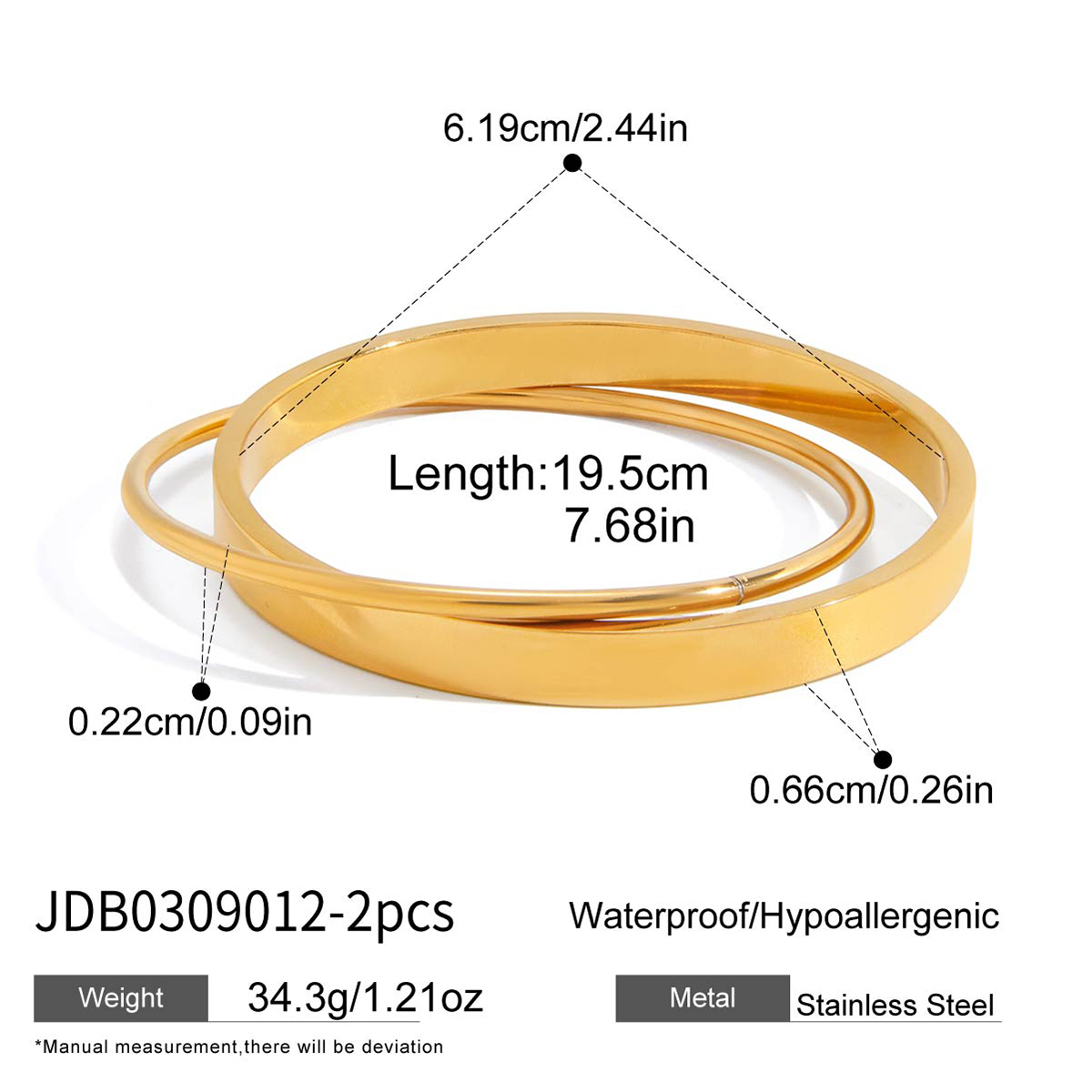 Bracelet en acier – BR0309012-2PCS