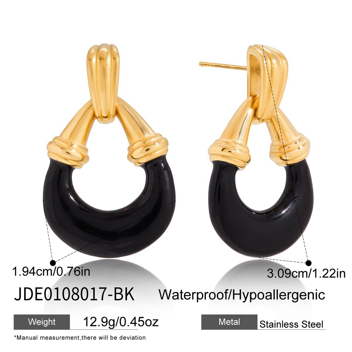 Boucles d’oreilles en acier – E0108017-BK