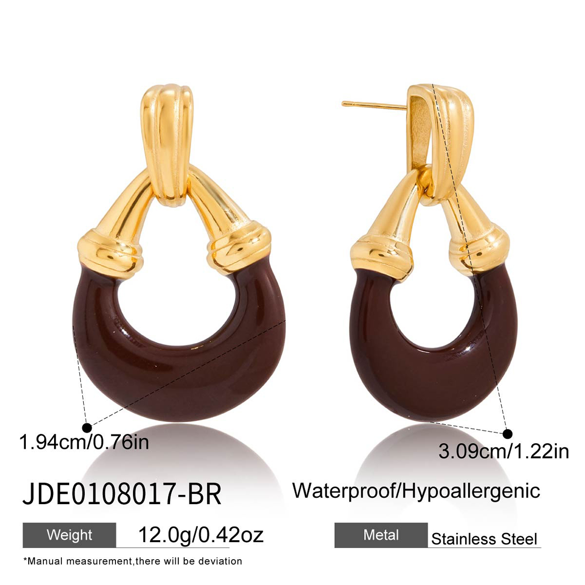 Boucles d’oreilles en acier – E0108017-BR