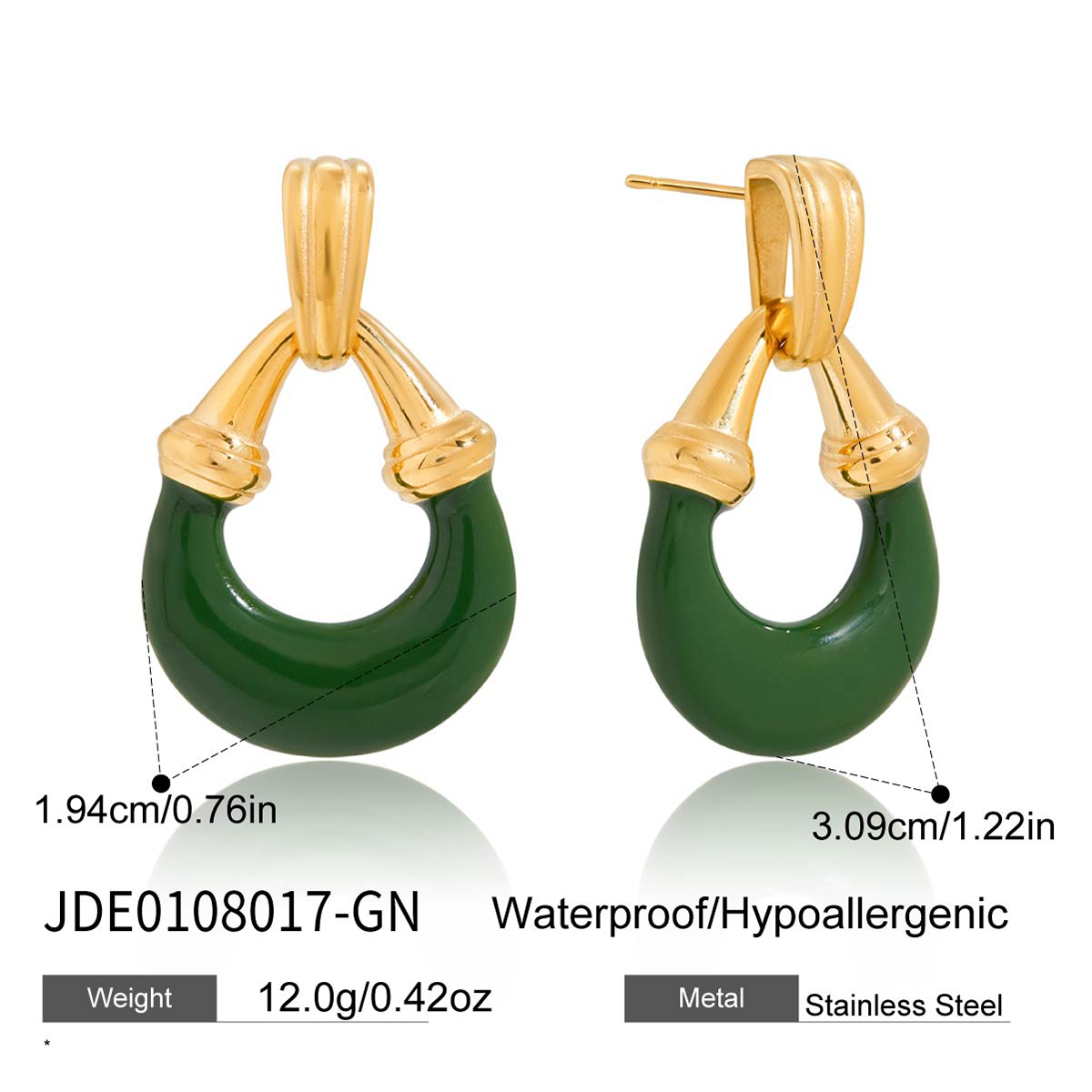 Boucles d’oreilles en acier – E0108017-GN