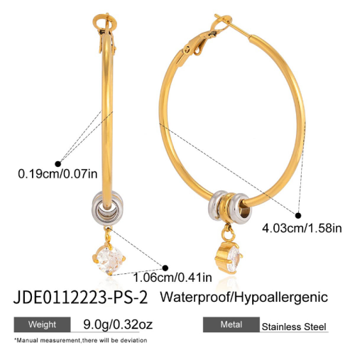 Boucles d’oreilles en acier – E0112223-PS-2