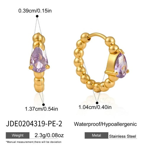 Boucles d’oreilles en acier – E0204319-PE-2
