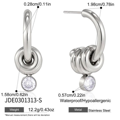 Boucles d’oreilles en acier – E0301313-S