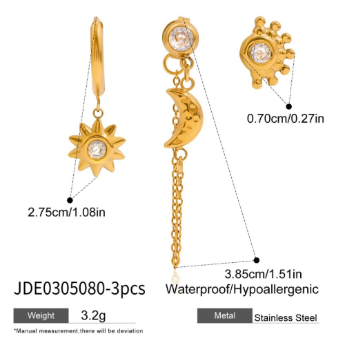 Boucles d’oreilles en acier – E0305080-3PCS
