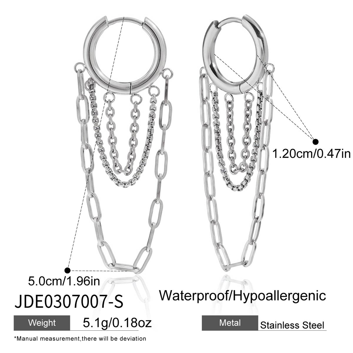 Boucles d’oreilles en acier – E0307007-S