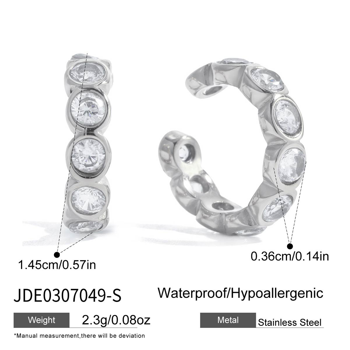 Boucles d’oreilles en acier – E0307049-S