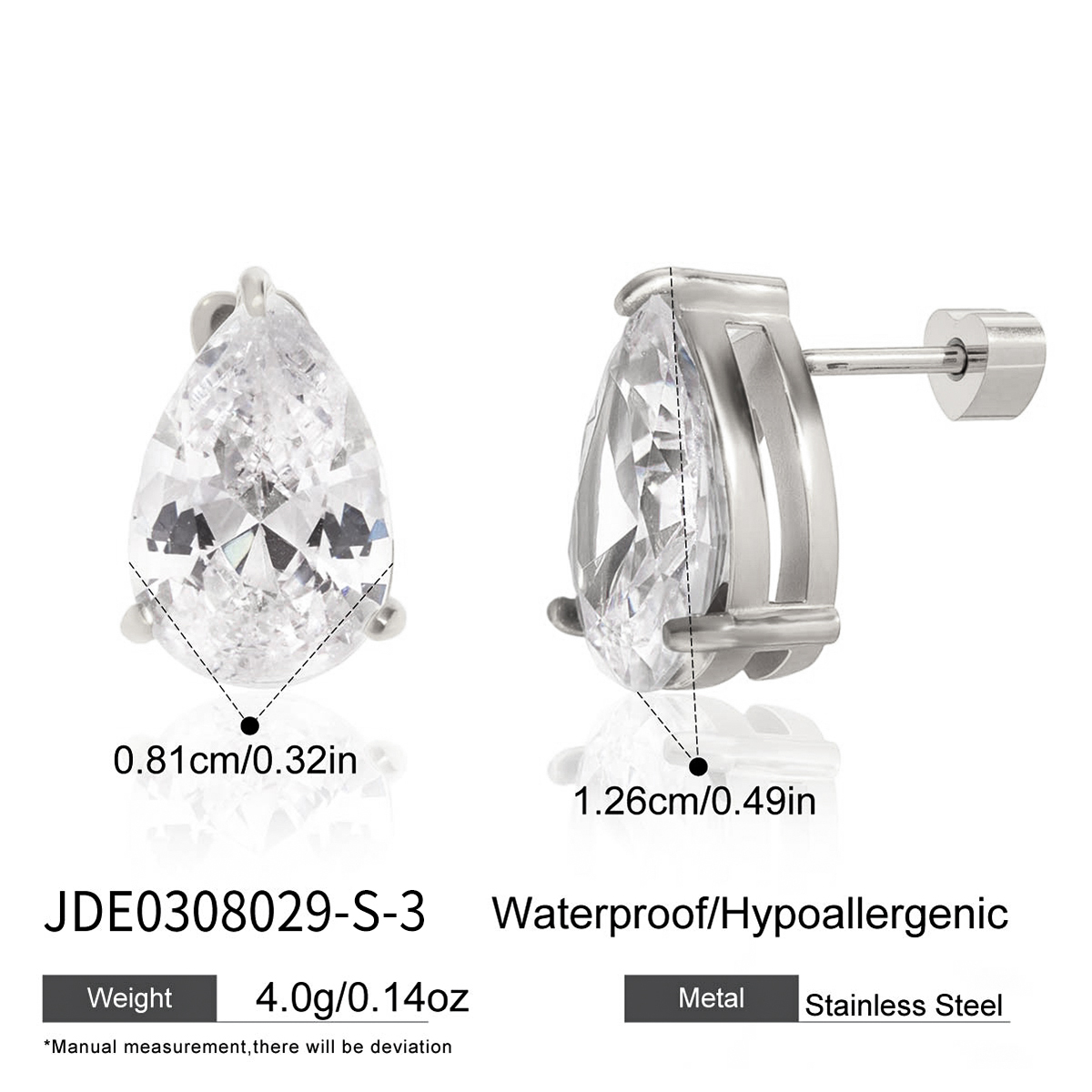 Boucles d’oreilles en acier – E0308029-S-3