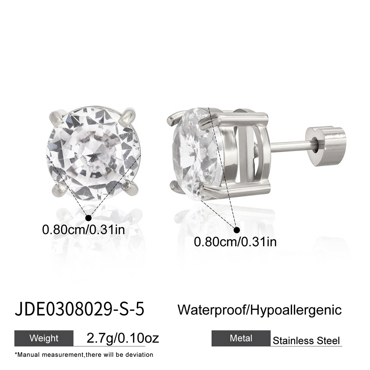 Boucles d’oreilles en acier – E0308029-S-5