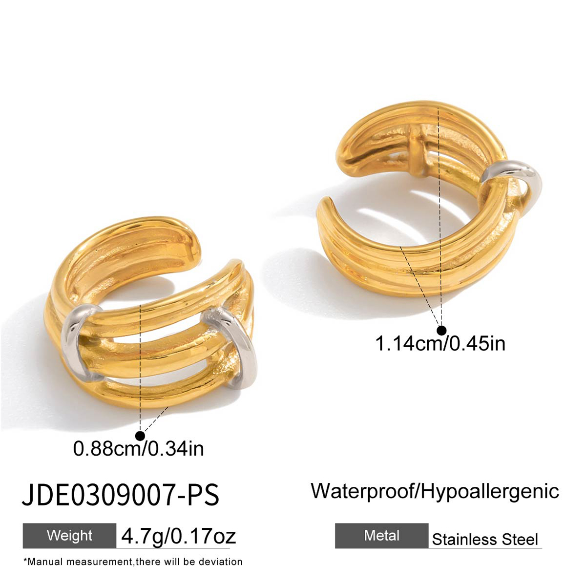 Boucles d’oreilles en acier – E0309007-PS