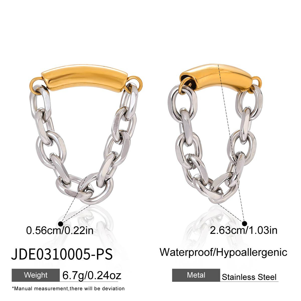 Boucles d’oreilles en acier – E0310005-PS