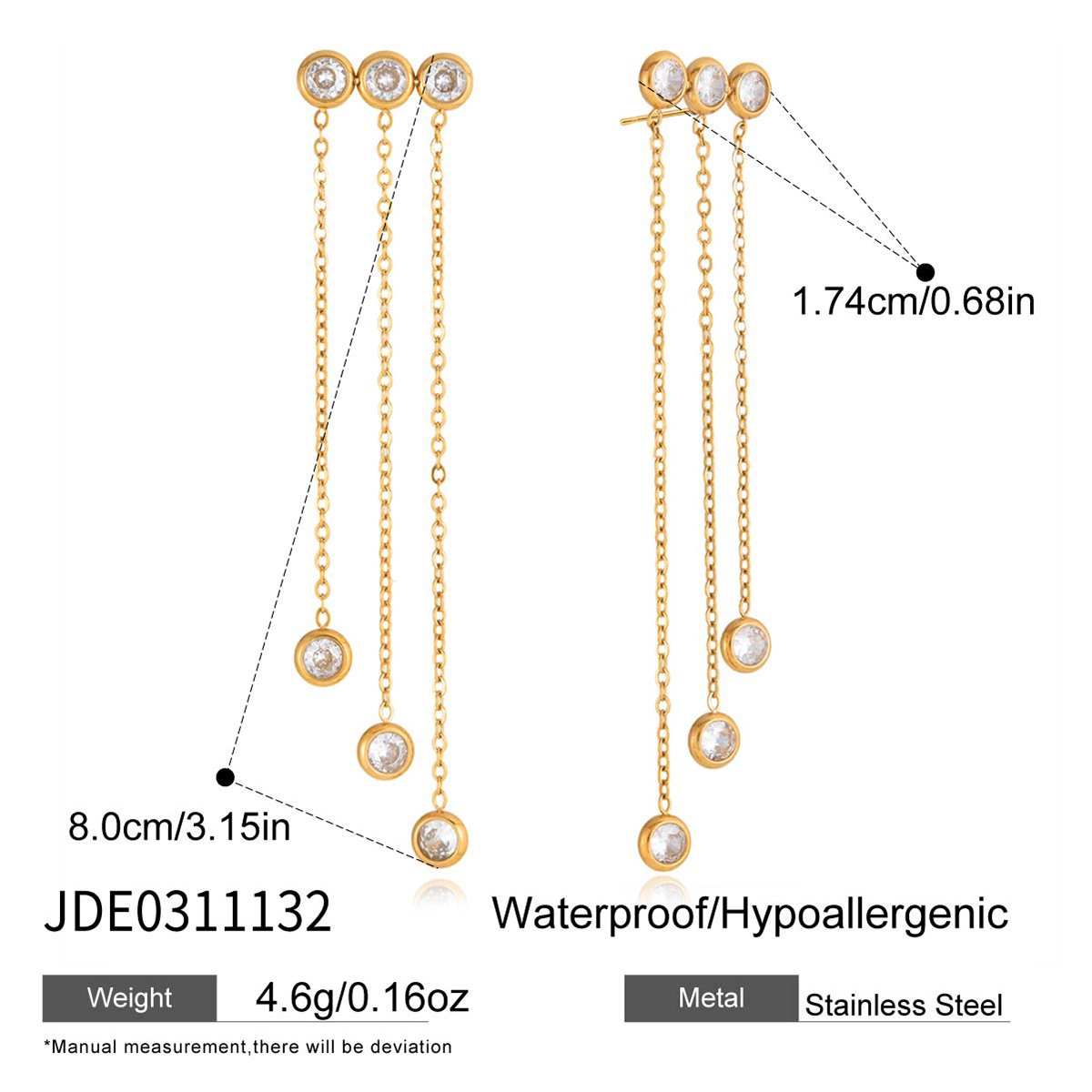 Boucles d’oreilles en acier – E0311132
