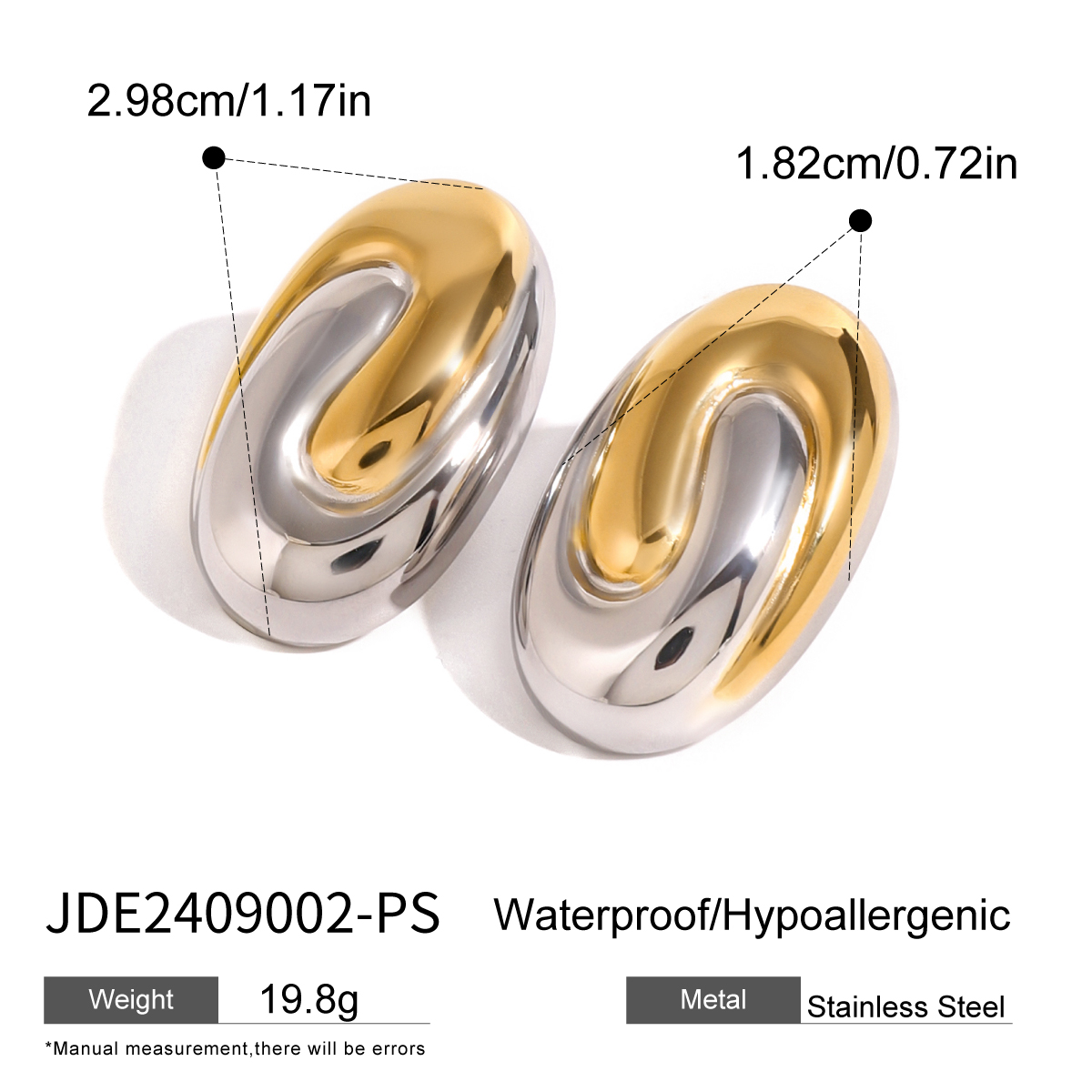 Boucles d’oreilles en acier – E2409002-PS