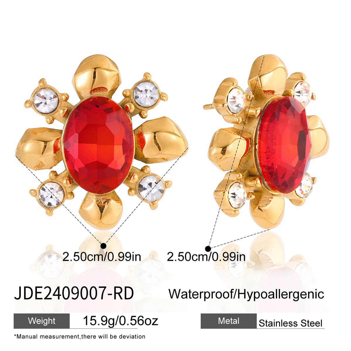 Boucles d’oreilles en acier – E2409007-RD
