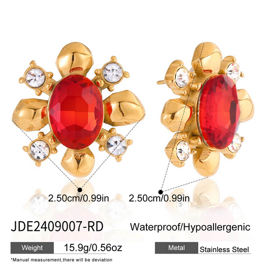 Boucles d’oreilles en acier – E2409007-RD