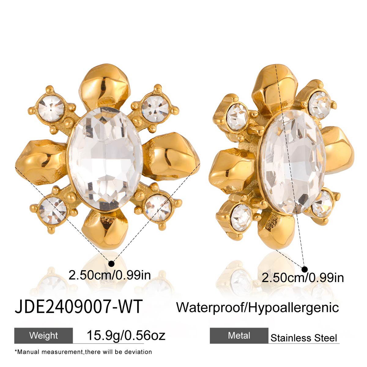 Boucles d’oreilles en acier – E2409007-WT