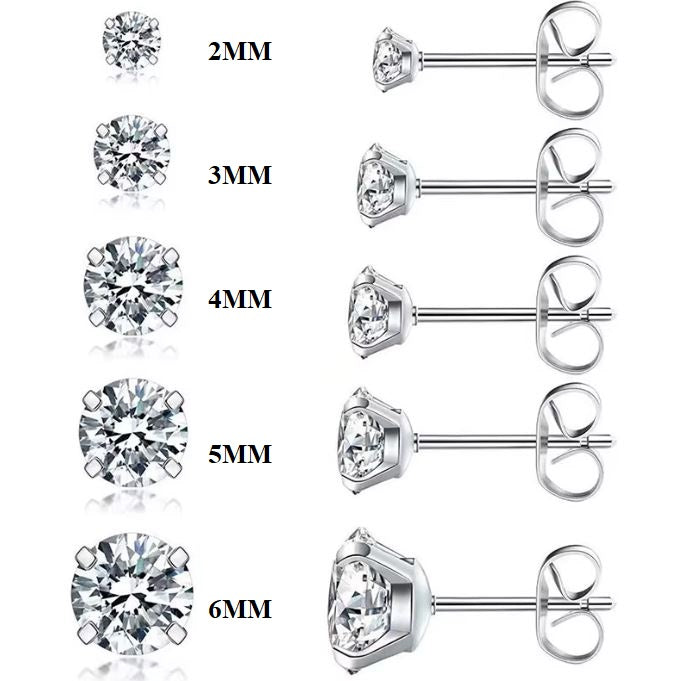 Boucles d’oreilles oxydes 4 griffes 2 à 10mm