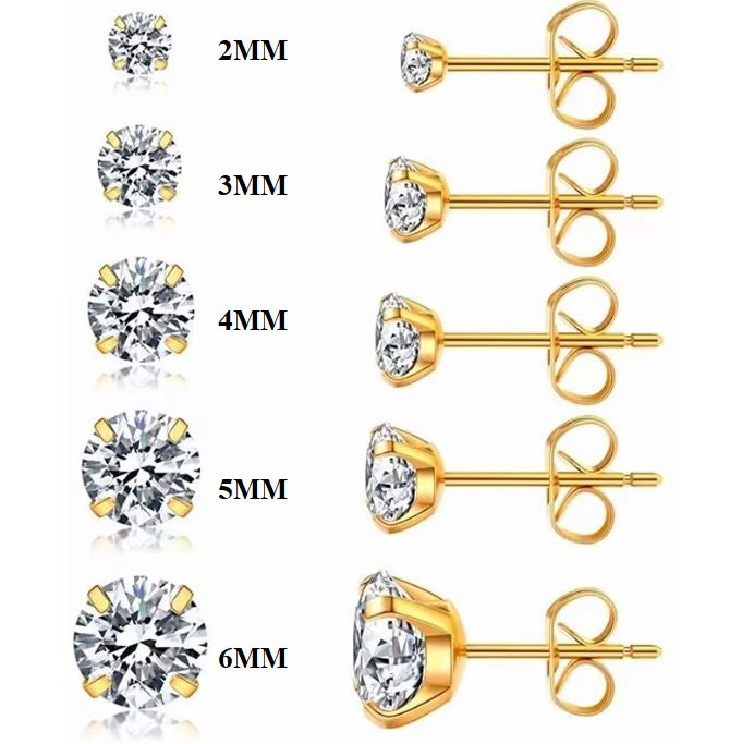 Boucles d’oreilles oxydes 4 griffes 2 à 10mm