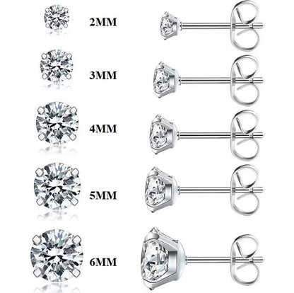 Boucles d’oreilles oxydes 4 griffes 2 à 10mm