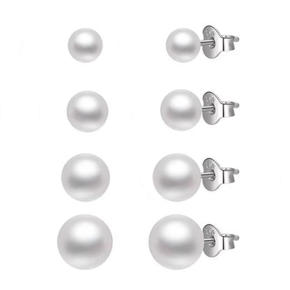 Boucles Perles synthétiques Argent rhodié - Blanches & Grises - 5 à 14mm
