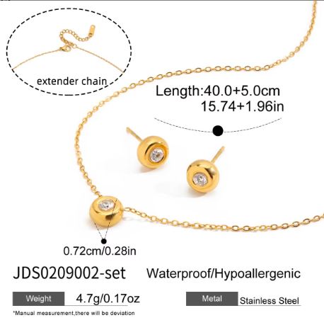 Set Collier + Boucles acier – SET0209002