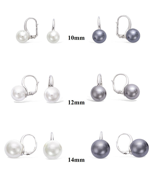 Boucles d'oreilles Dormeuses Perles synthetiques 10 à 14mm