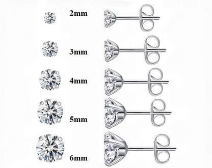 Boucles d’oreilles oxydes 4 griffes 2 à 10mm